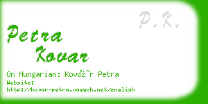 petra kovar business card